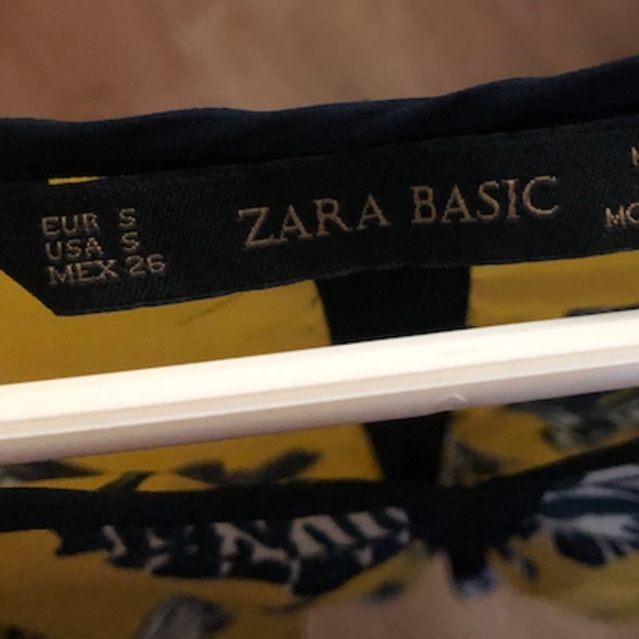 Zara Yellow, Blue and White Floral Blouse - Picture 3 of 3